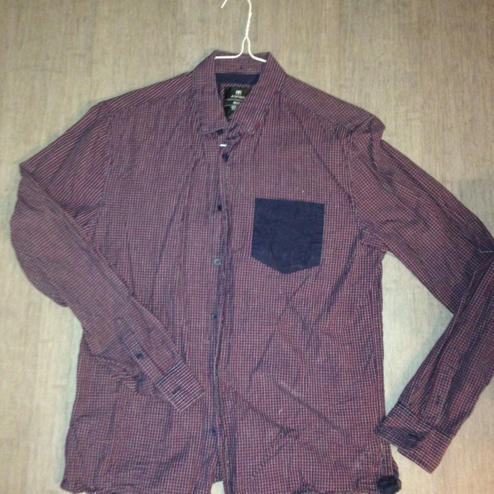 Cotton On checked button-up long-sleeve shirt